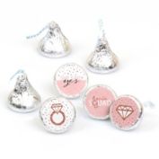 Big Dot of Happiness Bride Squad - Rose Gold Bridal or Bachelorette Party Round Candy Sticker Favors - Labels Fit Hershey&#39;s Kisses (1 sheet of 108)