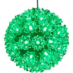 Sunnydaze 5-In. Indoor/Outdoor Colored Lighted Ball Hanging Decor - Green