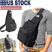 Smilegive Molle Day - Tactical Sling Bag Chest Shoulder Backpack - Traveling, Trekking, Camping (Black)