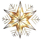 Silver Wire Glitter Snowflake Capiz Light Up Christmas Tree Topper