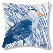 C&F Home 18" x 18" Blue Heron Coastal Indoor/Outdoor Decorative Throw Pillow