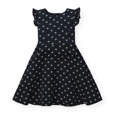 Hope & Henry Girls&#39; Flutter Sleeve Fit and Flare Dress (Black, 3)