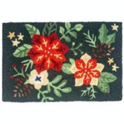 Jellybean 20" X 30" Rectangle Boho Christmas Flowers Rug