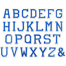 Okuna Outpost Blue Iron On Patches, A-Z Alphabet Letters (1.5 x 2 Inches, 108 Pieces)