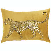 Mina Victory Luminecence Metallic Leopard Gold Pillow - 14"X20"