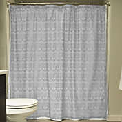 Contemporary Home Living 72" Gray Diamond Lace Patterned Decorative Shower Curtain