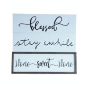 TX USA Farmhouse Wall Decorative Sign with 6 Interchangeable Phrases