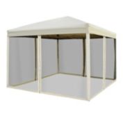 Outsunny 10&#39; x 10&#39; Pop Up Canopy Tent with Breathable Mesh Sidewalls, Easy Height Adjustable, Easy Transport Carrying Bag for Backyard Garden Patio