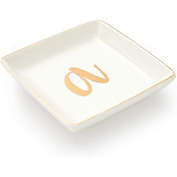 Juvale Letter A Ceramic Trinket Tray, Monogram Initials Jewelry Dish (4 x 4 Inches)