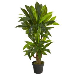 Nearly Natural Modern 3' Corn Stalk Dracaena Artificial Plant (Real Touch)