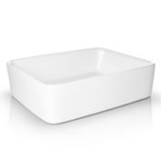 Miligoré 19" x 15" Rectangular White Ceramic Vessel Sink - Modern Above Counter Bathroom Vanity Bowl