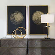 Contemporary Home Living Set of 2 Black and Gold Rondure Rectangular Framed Wall Arts 38" x 25"