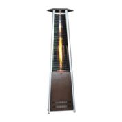 Sunheat International Contemporary Triangle Design Portable Propane Patio Heater with Decorative Variable Flame-Golden Hammered