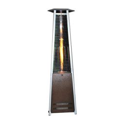 Sunheat International Contemporary Triangle Design Portable Propane Patio Heater with Decorative Variable Flame-Golden Hammered
