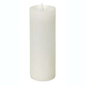 Melrose 7" White Pre-Lit LED Pillar Candle with Moving Flame