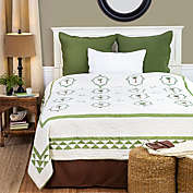 C&F Home Martinique Embroidered Tropical Palm Tree Twin Quilt Cotton Lightweight Coastal Beach Bedspread Coverlet