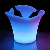 Modern Home LED Glowing Ice Bucket w/Infrared Remote Control - Indoor/Outdoor Wireless Glow Bin - Champagne/Beer/Soda/Bottles