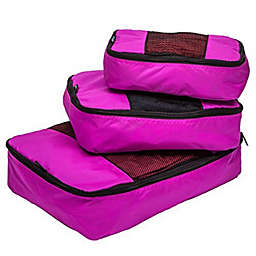 TravelWise Luggage Packing Organization Cubes 3 Pack, Pink