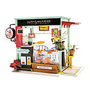 Robotime DIY Studio House with Furniture - Dessert Shop - Wooden Miniature Kits - Birthday Gift For Children, Girls