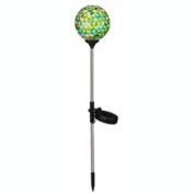 Evergreen 22"H Mosaic Globes Solar Garden Stakes Green & Blue
