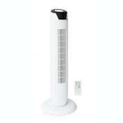 Sunpentown Slim Tower Fan with Remote, LED Display, 3 Wind Modes and Timer in White