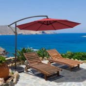 Gymax 10 ft Patio Cantilever Offset Umbrella Yard Garden Outdoor w/ 8 Ribs