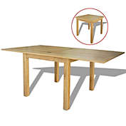 vidaXL Extendable Table Oak 67"x33.5"x29.5"