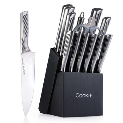 Adawe-Store Commercial Home Kitchen Knife Sets 15 Piece Block Chef Knives Hollow Handle