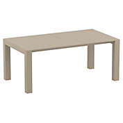 Luxury Commercial Living 86" Taupe Brown Extendable Outdoor Dining Table