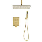 Infinity Merch Shower System Combo Set with Handheld and 12"Shower head in Gold