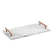 Juvale Marble Serving Tray with Handles for Coffee Table, Living Room (15 x 7.5 In)