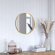 Flash Furniture Julianne 20" Round Gold Metal Framed Wall Mirror - Large Accent Mirror for Bathroom, Vanity, Entryway, Dining Room, & Living Room