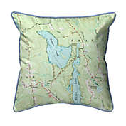 Betsy Drake Square Pond, ME Nautical Map Extra Large Zippere Pillow 22x22
