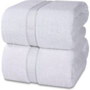 Utopia Towels 2-Pack Luxurious Jumbo Bath Towel Sheets (35 x 70 Inches )- 600 GSM, White
