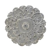 HomeRoots Home Decor Distressed Floral Metal Medallion Wall Decor