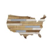 Cheungs Decorative Wall Hanging Mixed Media Wood And Metal Usa Wall Art - 31" X 1.25" X 18.5"