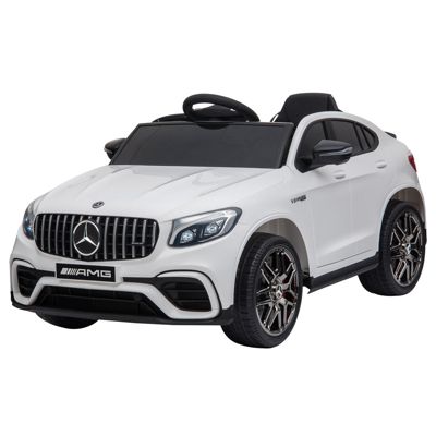 Aosom 12V Ride On Toy Car for Kids with Remote Control, Mercedes Benz AMG GLC63S Coupe, 2 Speed, with Music, Electric Light, White