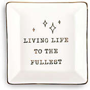 Okuna Outpost Ceramic Jewelry Dish, Living Life to The Fullest (4 x 4 x 1 in)