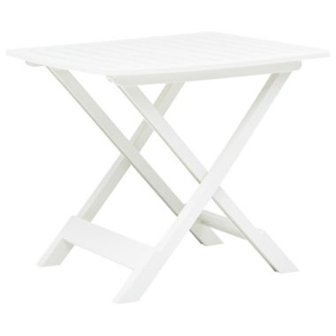 vidaXL Folding Patio Table White 31.1"x28.3"x27.6" Plastic. View a larger version of this product image.