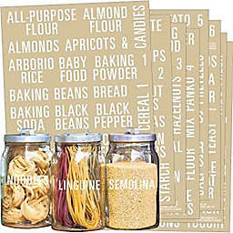 Talented Kitchen 224 White Pantry Labels & Fridge - All Caps Kitchen Pantry Names & Fridge - Food Label Sticker, Water Resistant Pantry Labels for Containers Jar Labels Pantry Organization and Storage