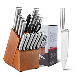 Slickblue 16-Piece Stainless Stee Kitchen Knife Set with Sharpener