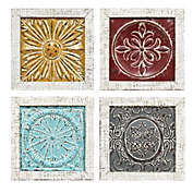 Contemporary Home Living 12"  Set of 4 Accent Tile Wall Art