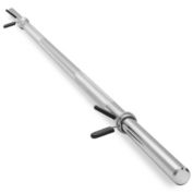 Philosophy Gym 1" Standard Weightlifting Barbell - Straight Bar with Smooth Sleeves and Spring Collars