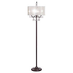 Hooya Imp.& Exp.  Elegant Sheer Shade Floor Lamp w/ Hanging Crystal LED Bulbs