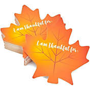 Blue Panda Thankful For Table Place Cards, Thanksgiving Leaf Cutouts (50 Count)