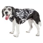Pet Life Luxe &#39;Paw Dropping&#39; Designer Gray-Scale Tiger Pattern Mink Fur Dog Coat Jacket (Small)