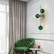 Stock Preferred Wall Lamp Sconce Globe Glass Shade Lighting Fixture in Dark Green