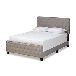 Baxton Studio  Annalisa Modern Transitional Grey Fabric Upholstered Button Tufted Full Size Panel Bed