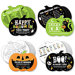 Big Dot of Happiness Jack-O'-Lantern Halloween - 4 Kids Halloween Party Games - 10 Cards Each - Gamerific Bundle