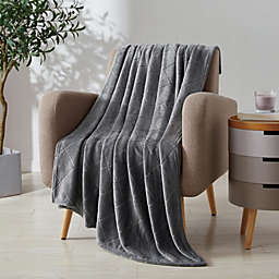 Kate Aurora Ultra Plush Contemporary Geometric Hypoellergenic Accent Throw Blanket - 50 in. W x 60 in. L - Charcoal